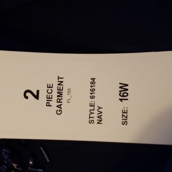 SLNY Embellished Tiered Dress with Jacket Navy Size 16W - Picture 7 of 9